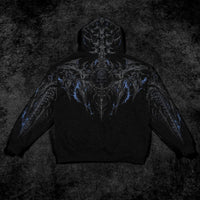 Death Slayer Oversized Zip-up Hoodie [SKY BLUE]