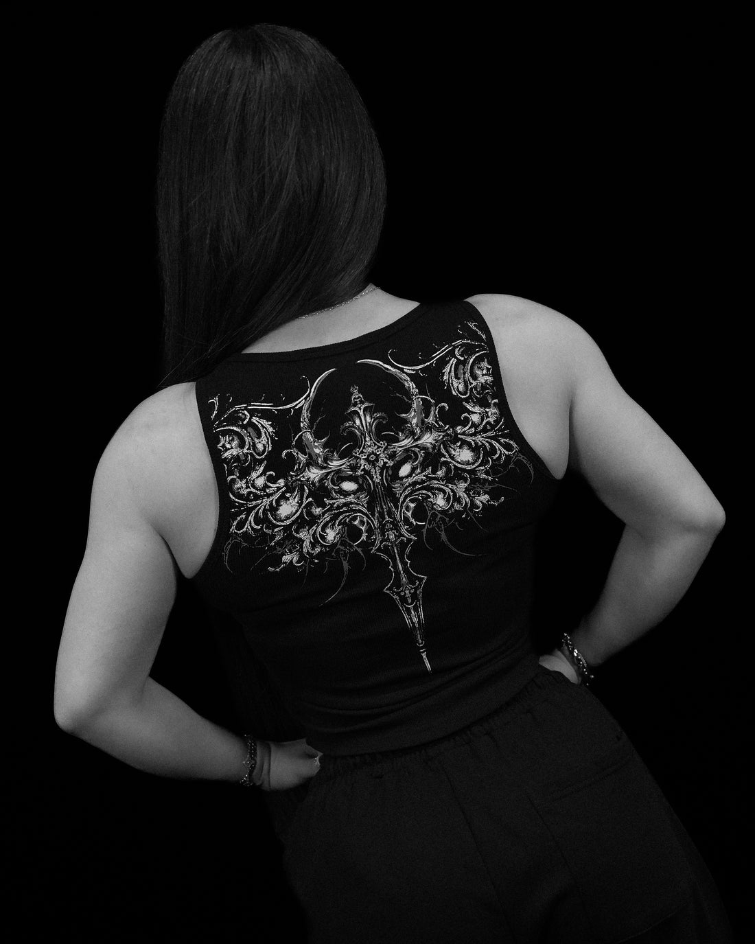 Women's Death Rose Tank Top [VOID BLACK]