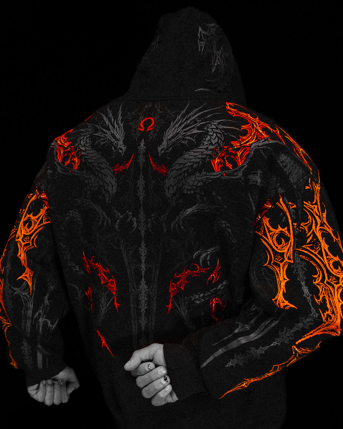 Dragon Blade Oversized pullover hoodie [INFERNO]