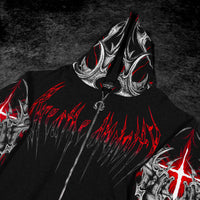 Death Blight Oversized Zip-Up Hoodie [HEAVENLY RED]