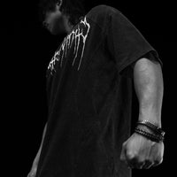 Abstract Oversized Simple T-shirt [SMOKE]