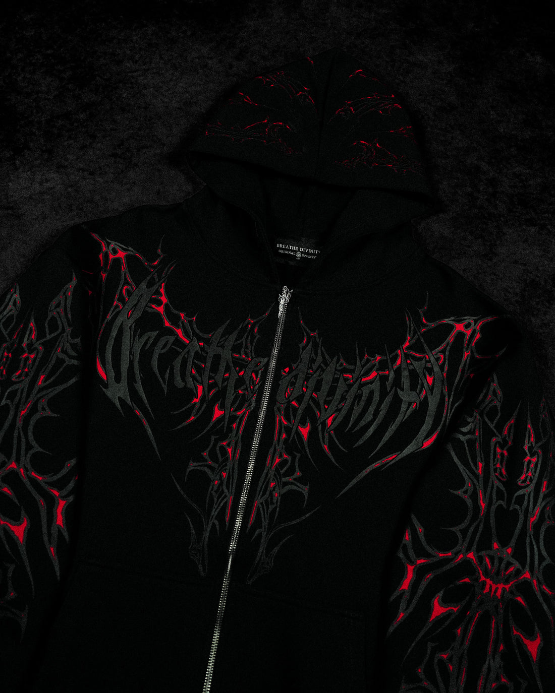 Shadow Monarch Oversized Zip-up Hoodie [INFERNO]