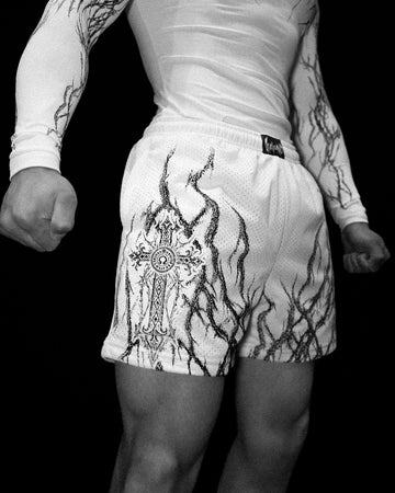 Eternal Flame Bodybuilding Mesh shorts [DIVINE WHITE]
