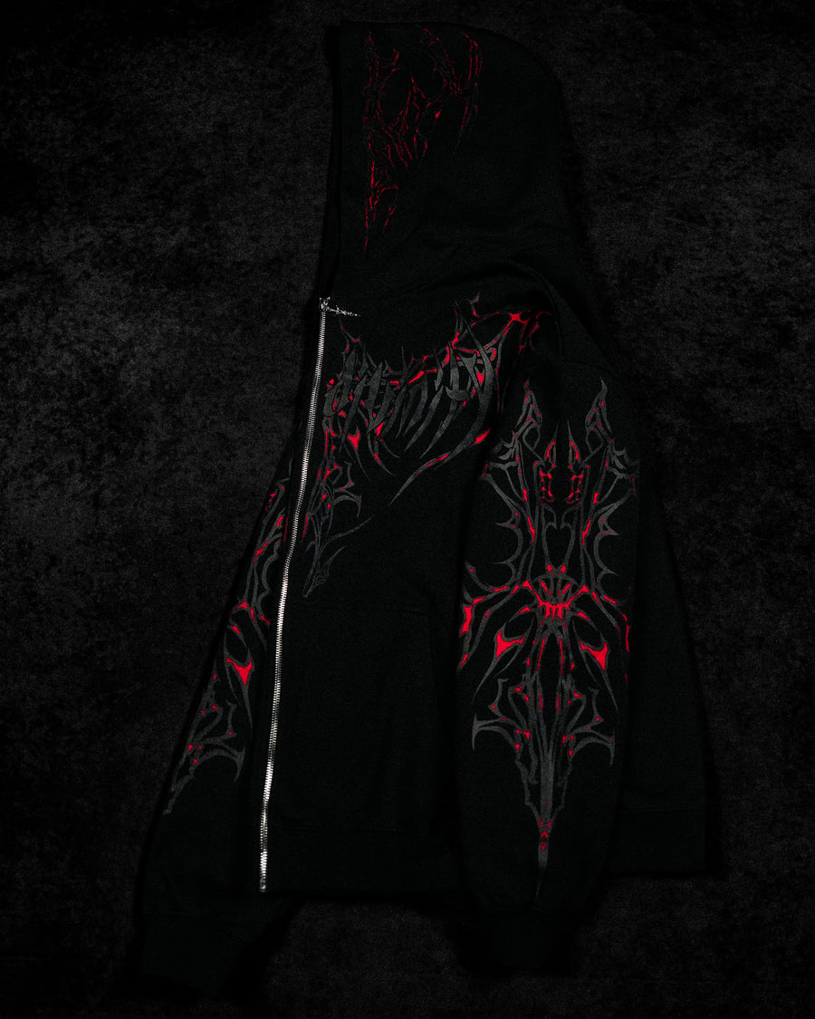 Shadow Monarch Oversized Zip-up Hoodie [INFERNO]