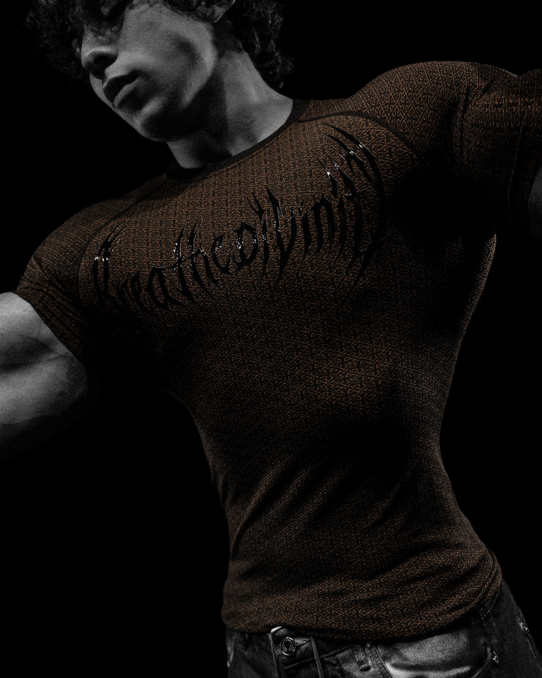 Doom Tech™ Armored Venom Texture Short sleeve Compression [LIGHT BROWN GRADIENT]