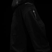 Deconstructed Oversized Cut & Sew Panel Sweatpants [VOID BLACK]