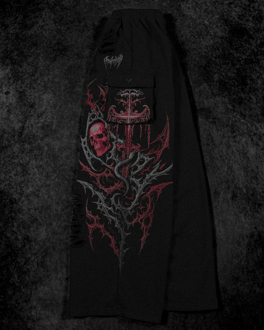 Mens Tarnished Uncuffed Luxury Cargos [BLOOD METAL]