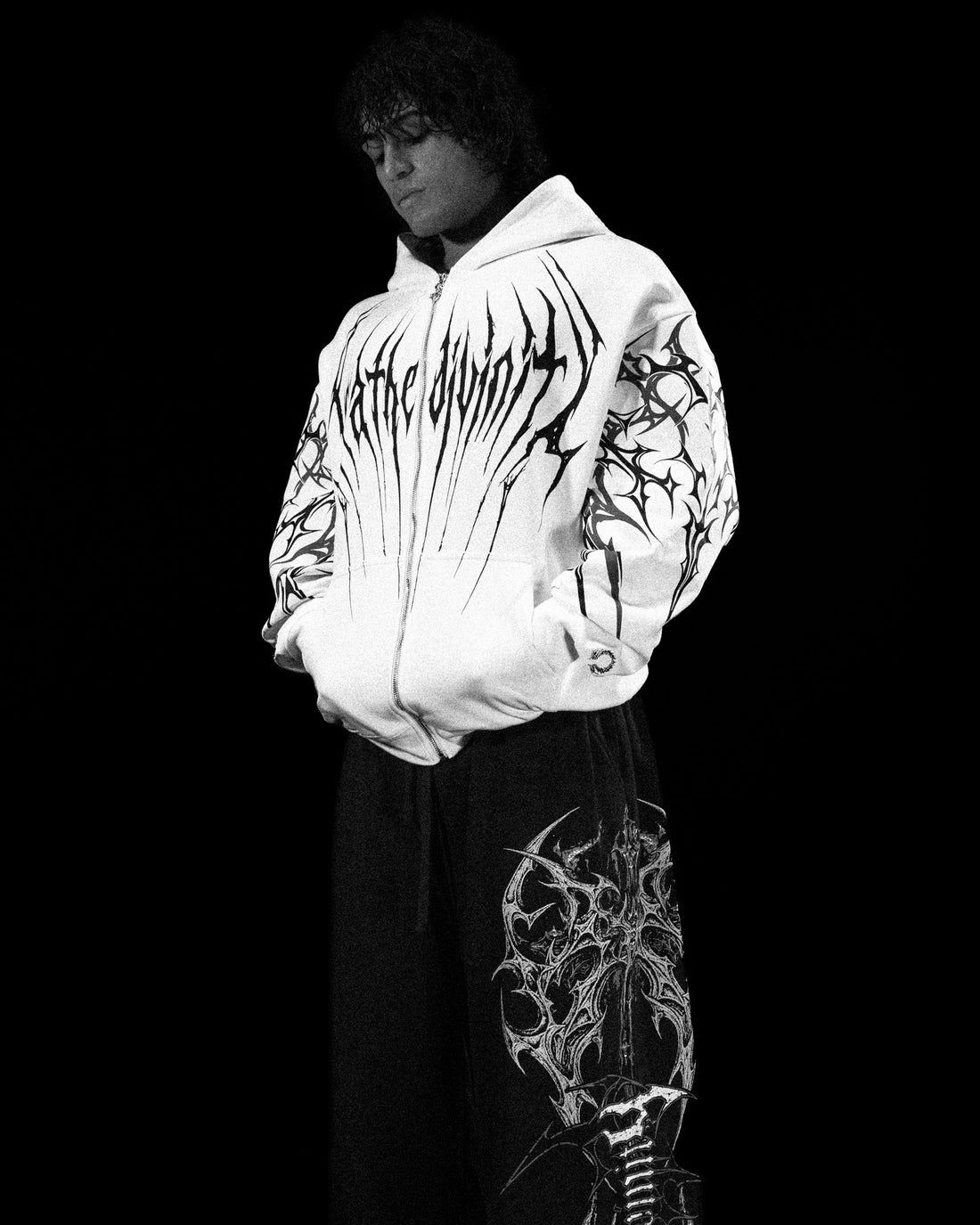 Immortality Oversized Zip-Up Hoodie [DIVINE WHITE]
