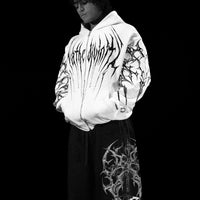 Immortality Oversized Zip-Up Hoodie [DIVINE WHITE]