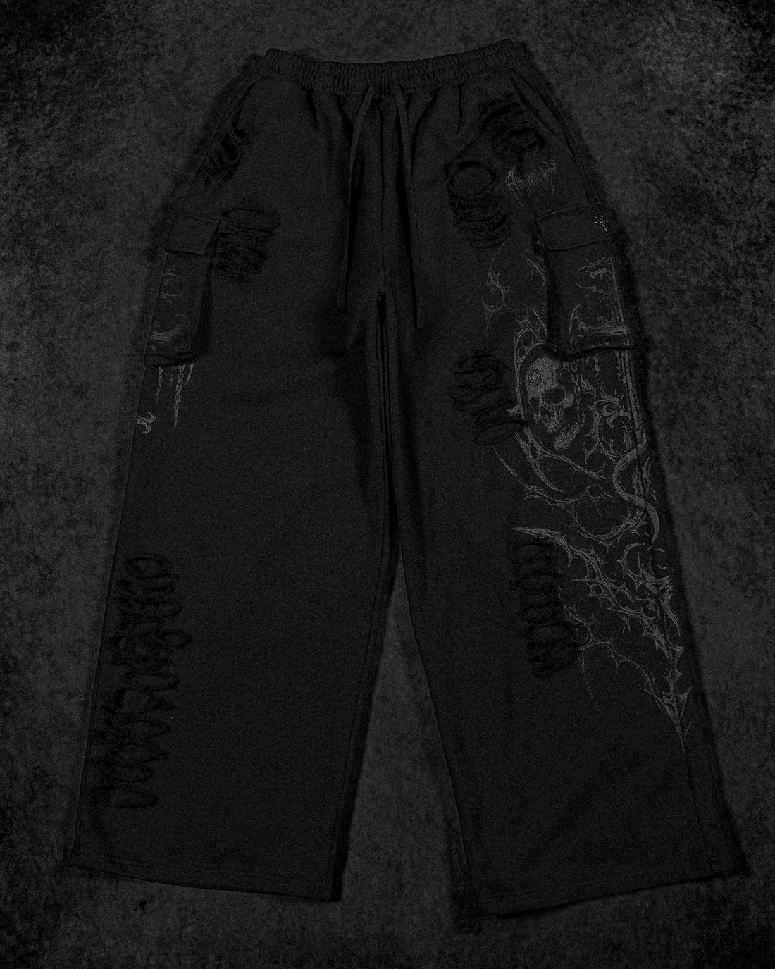 Mens Tarnished Uncuffed Luxury Cargos [DARKNESS]