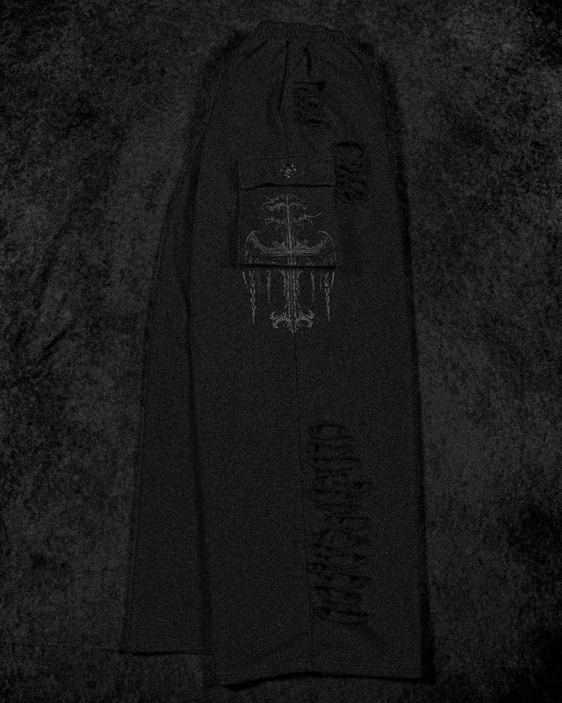 Mens Tarnished Uncuffed Luxury Cargos [DARKNESS]