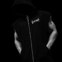 Venom Cutoff Zip-up Hoodie [VOID BLACK]