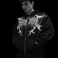 Mens Tarnished Zip-up Hoodie [VOID BLACK]