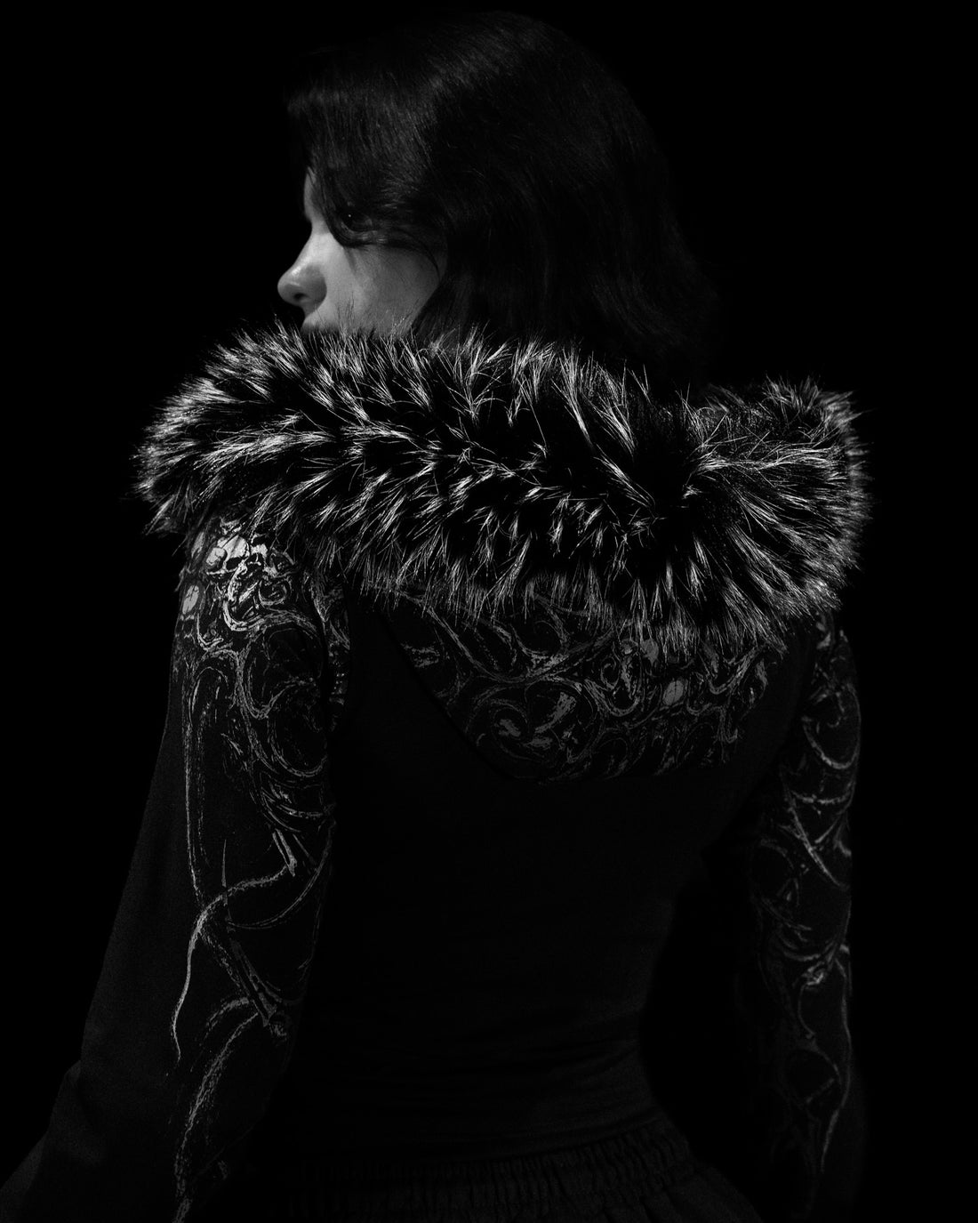Infernal Faux Fur Lined Zip-Up [VOID BLACK]