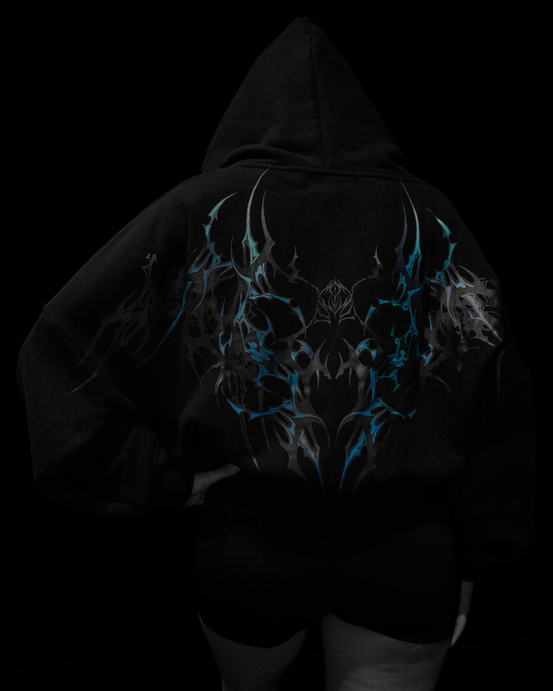 Women's Midnight Veil Cropped Zip-up Hoodie [STARLIGHT]
