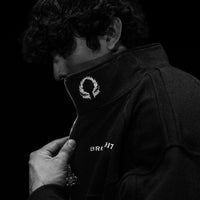 Deconstructed Oversized Cut & Sew Panel Full Zip Jacket [VOID BLACK]