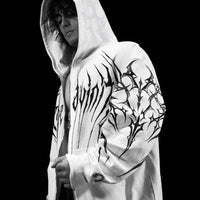 Immortality Oversized Zip-Up Hoodie [DIVINE WHITE]
