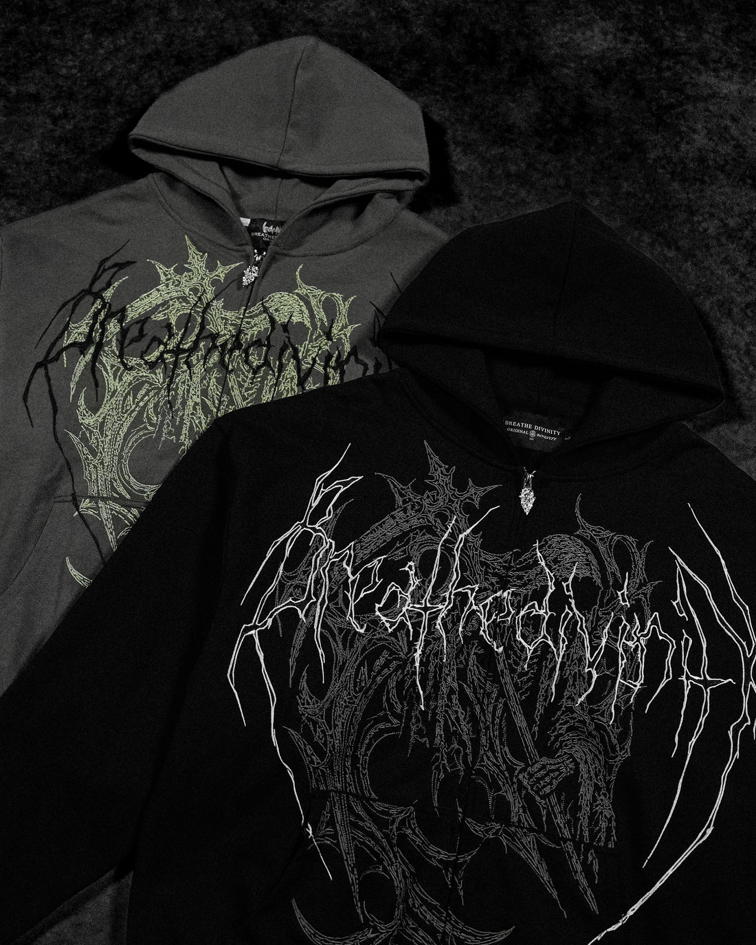 Grim Reaper Embroidered Oversized Zip-up Hoodie [GHOST]