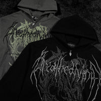 Grim Reaper Embroidered Oversized Zip-up Hoodie [GHOST]