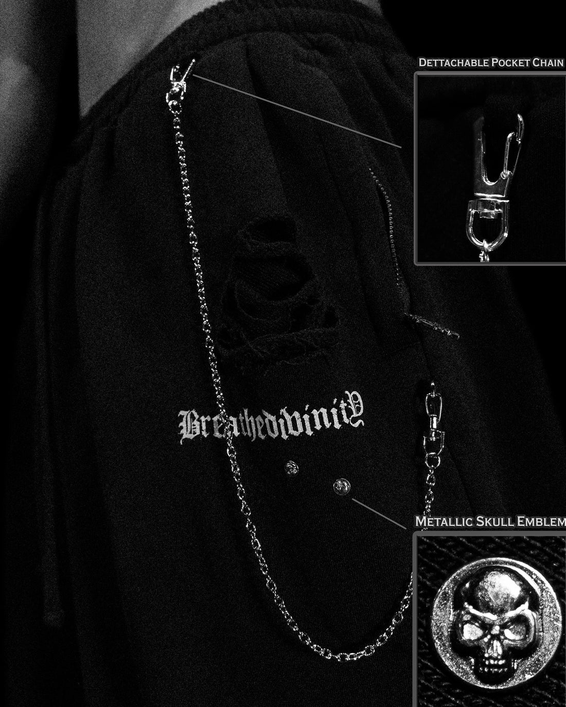 Deathwish Luxury Tarnished Uncuffed Cargos [VOID BLACK]