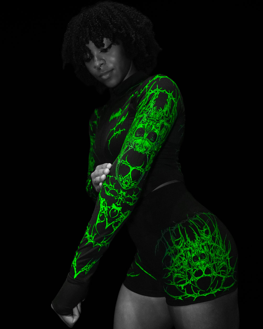 Women's Void Tech™ Widowmaker Zip-up Compression Jacket [GLOW IN THE DARK]