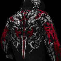 Dragon Blade Oversized pullover hoodie [HEAVENLY RED]