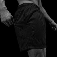 Omega Embroidery Bodybuilding Mesh Shorts [VOID BLACK]