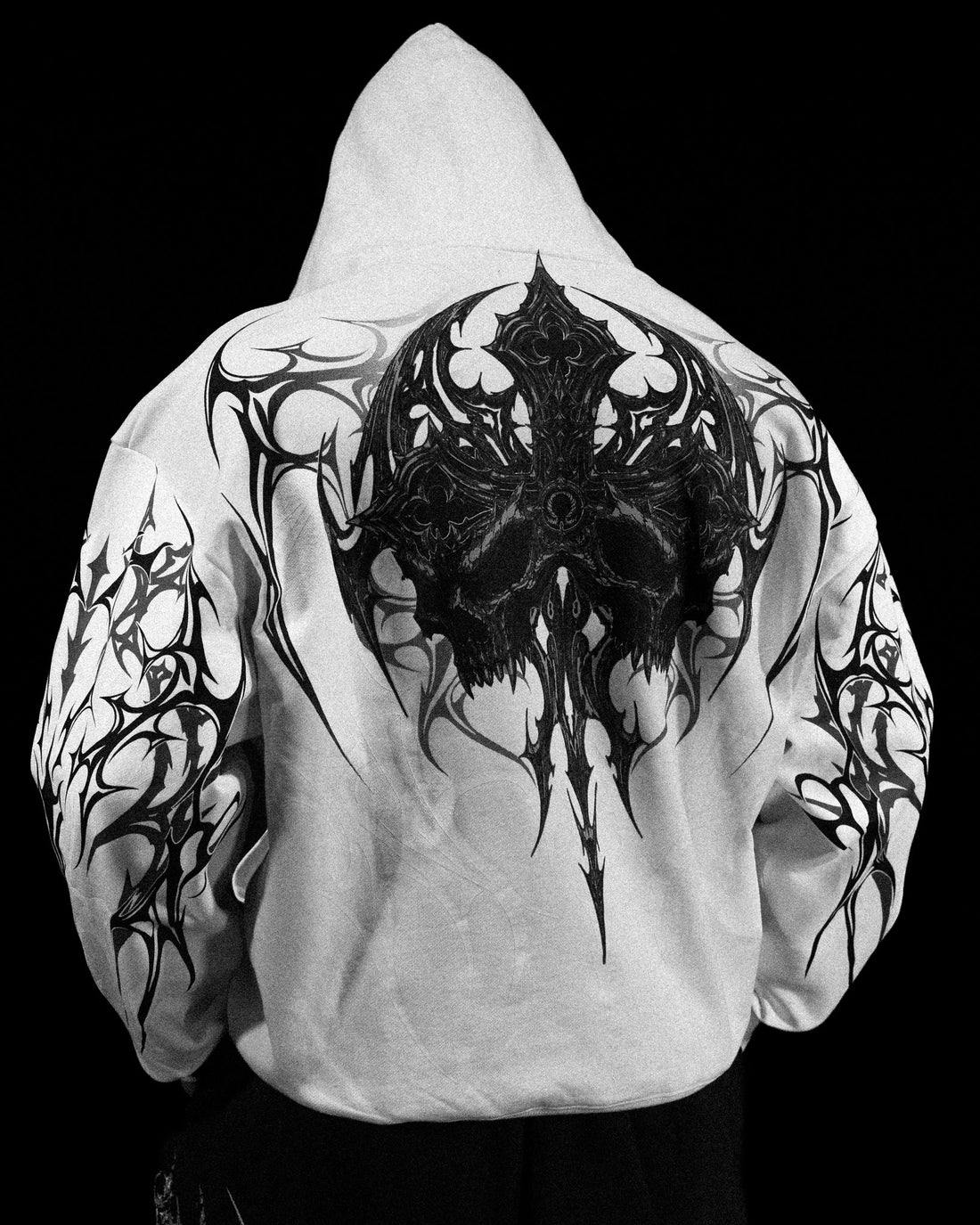 Immortality Oversized Zip-Up Hoodie [DIVINE WHITE]