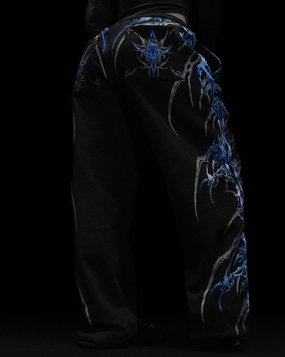 Women's Eternal Flame Rhinestone Oversized Sweatpants [MIDNIGHT BLUE]