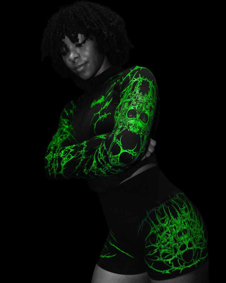 Women's Void Tech™ Widowmaker Zip-up Compression Jacket [GLOW IN THE DARK]