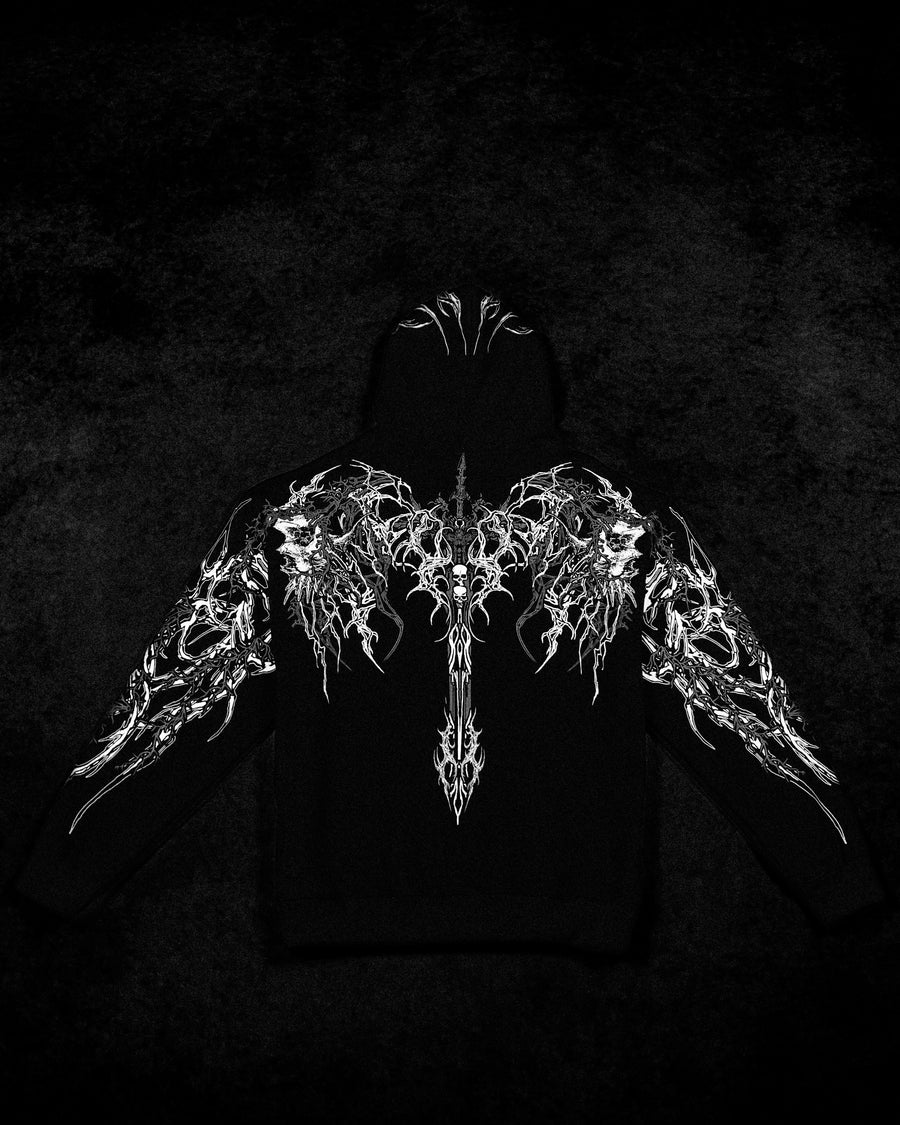 Deathblade Oversized pullover hoodie [VOID BLACK]