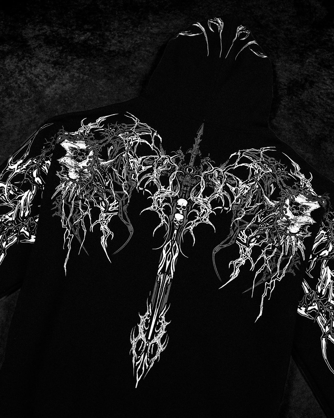Deathblade Oversized pullover hoodie [VOID BLACK]