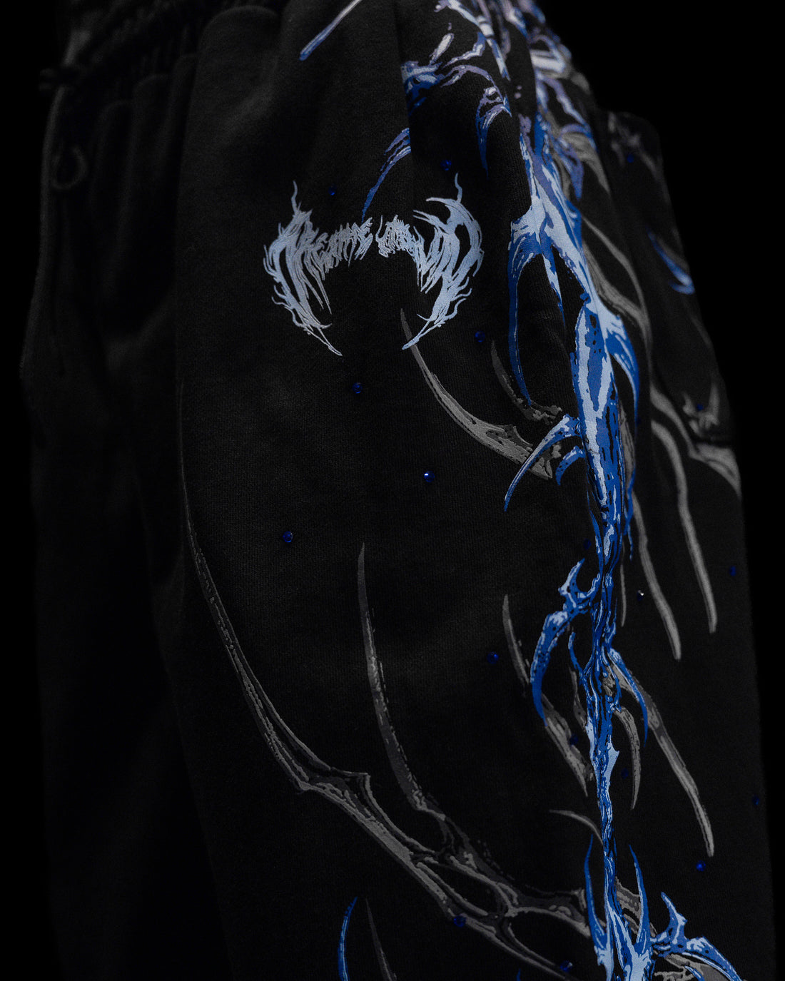 Women's Eternal Flame Rhinestone Oversized Sweatpants [MIDNIGHT BLUE]