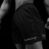 Omega Embroidery Bodybuilding Mesh Shorts [VOID BLACK]