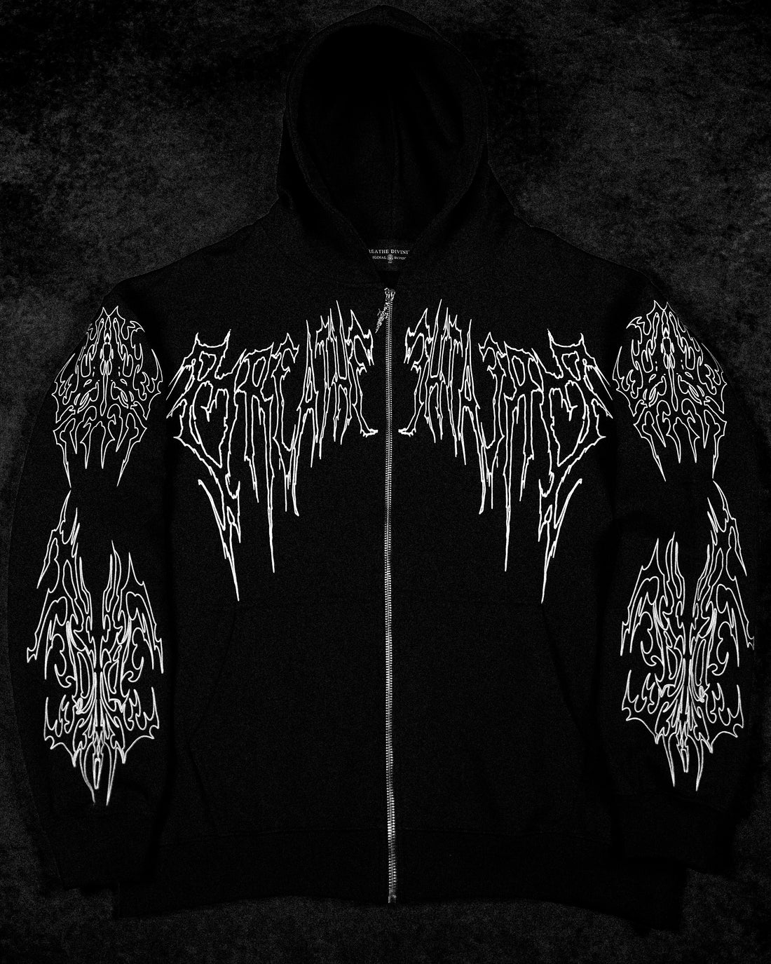 Abyssal Wraith Oversized Zip-up Hoodie [VOID BLACK]