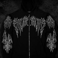 Abyssal Wraith Oversized Zip-up Hoodie [VOID BLACK]