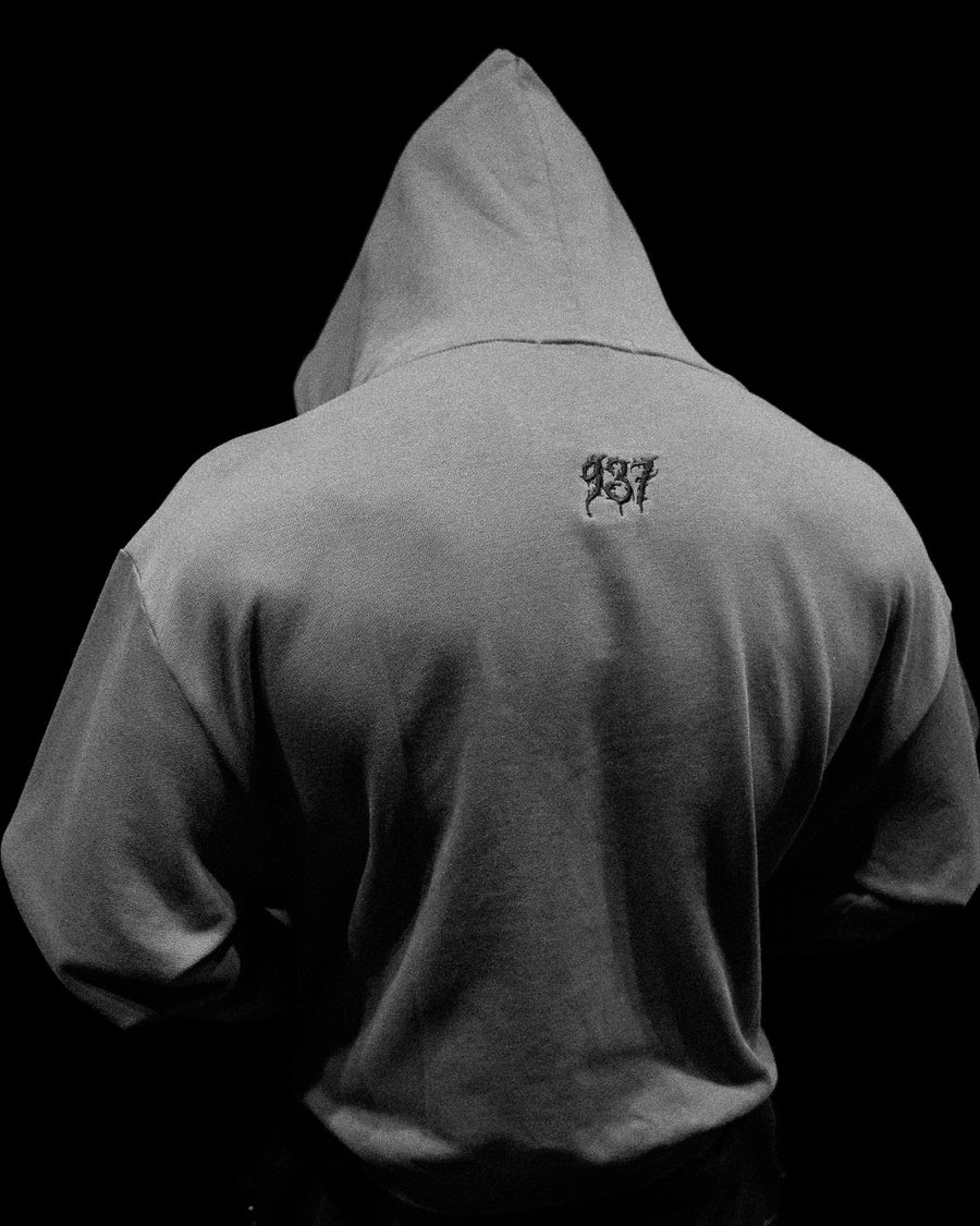 breathedivinity ジップパーカー Grim Reaper Embroidered Oversized Zip-up Hoodie [DECAY