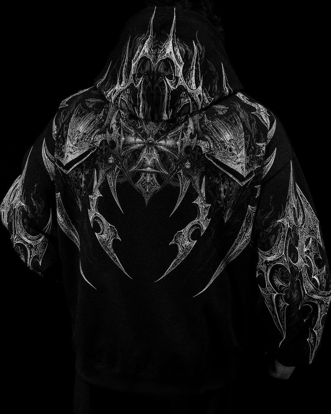 Berserker Oversized Zip-up Hoodie [VOID BLACK]