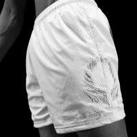 Omega Embroidery Bodybuilding Mesh Shorts [DIVINE WHITE]