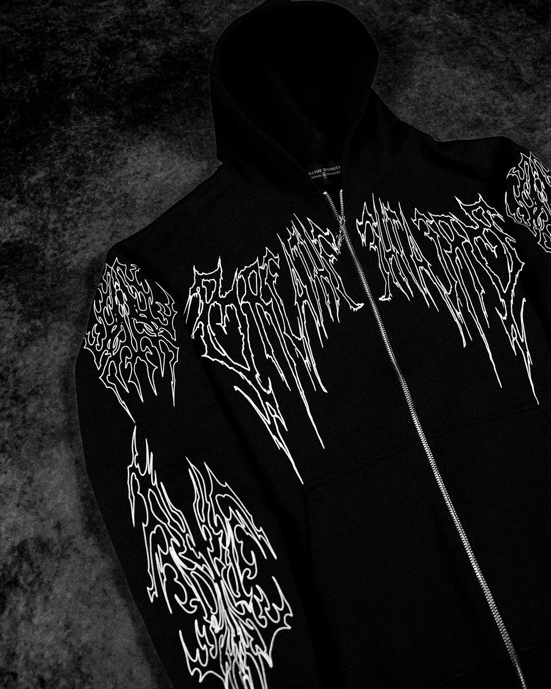 Abyssal Wraith Oversized Zip-up Hoodie [VOID BLACK]