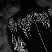 Abyssal Wraith Oversized Zip-up Hoodie [VOID BLACK]