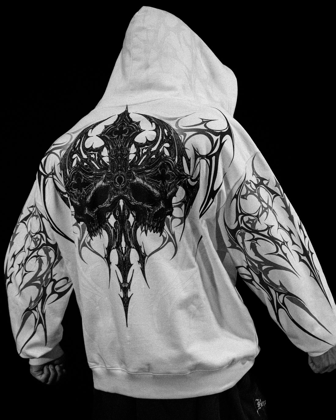 Immortality Oversized Zip-Up Hoodie [DIVINE WHITE]