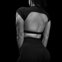 Void Tech™ Essential Open Back Crop Top [VOID BLACK]