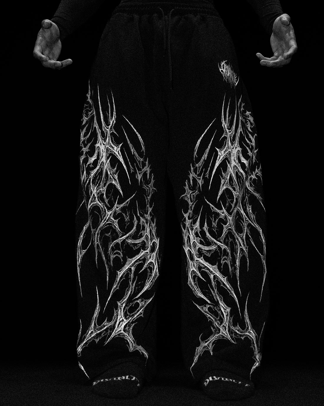 Blood Omen Banana Shape Uncuffed luxury sweatpants [VOID BLACK]