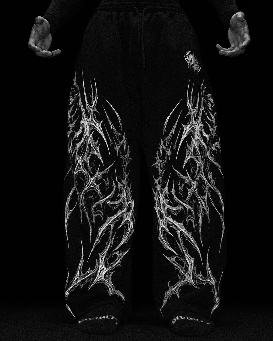 Blood Omen Banana Shape Uncuffed luxury sweatpants [VOID BLACK]