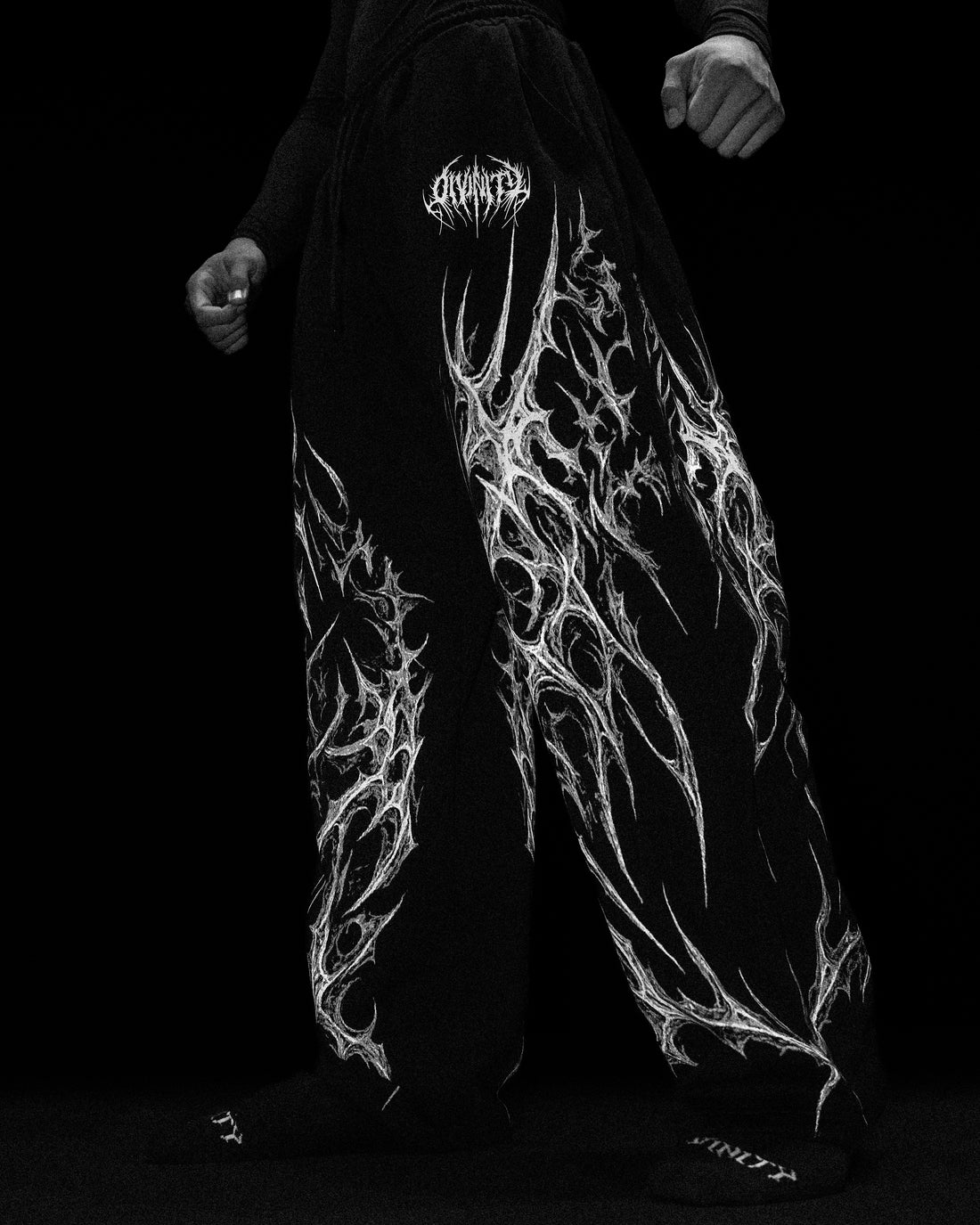 Blood Omen Banana Shape Uncuffed luxury sweatpants [VOID BLACK]