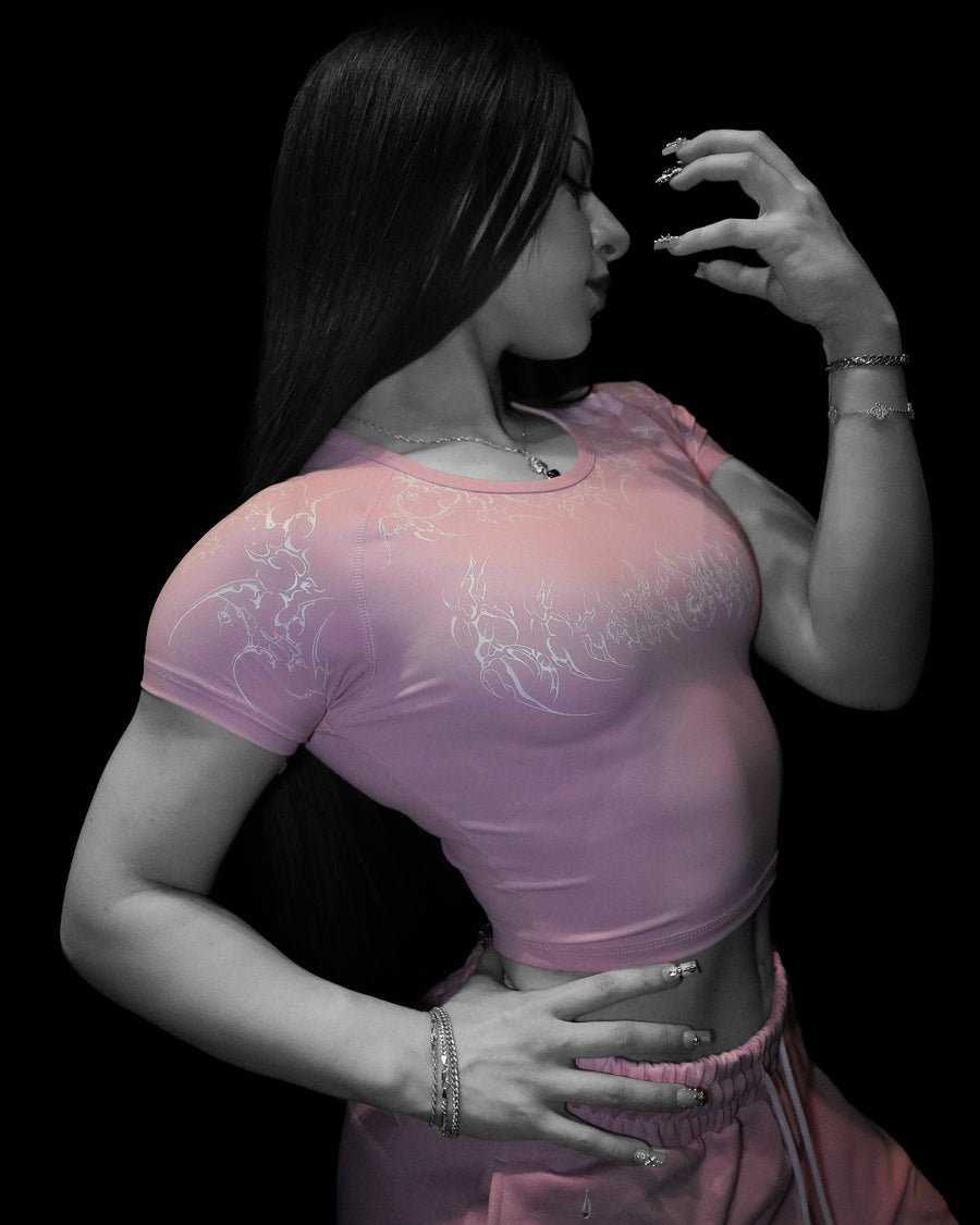 Women's Void Tech™ Black Petal Cropped Compression [PINK]