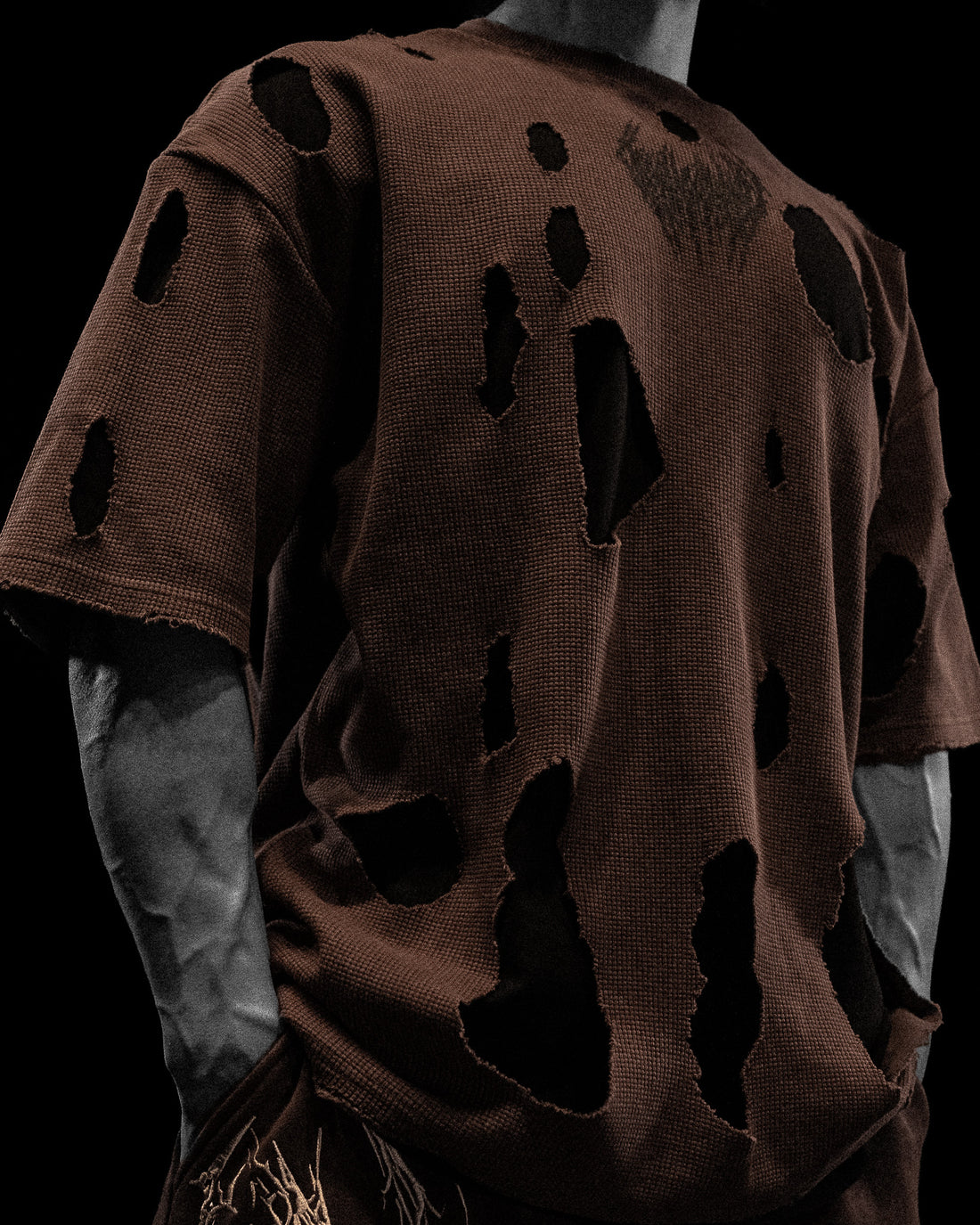 Tarnished Destroyed Oversized T-shirt [ROOT BEER]