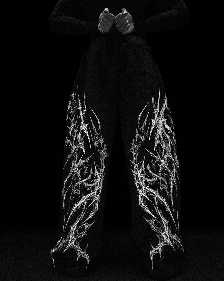 Blood Omen Banana Shape Uncuffed luxury sweatpants [VOID BLACK]