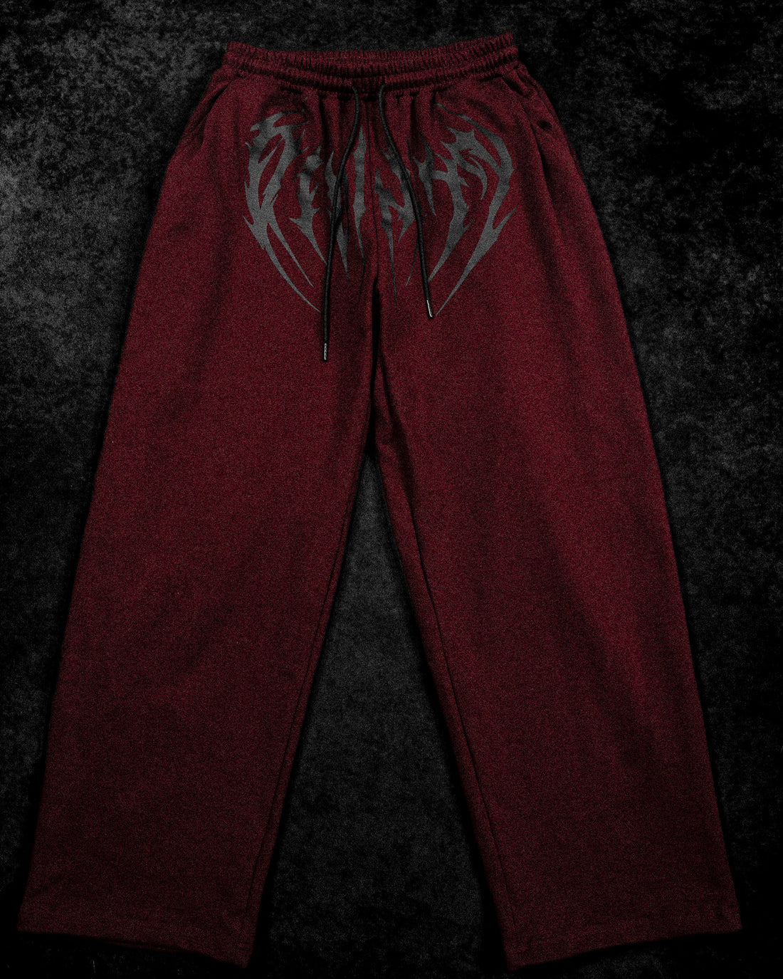 Nightstalker Banana Shape Uncuffed luxury sweatpants [CRIMSON RED]